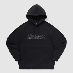 M 엄브로후드티 LQC UQ121CHD16-BLK 에센셜 플러스 자수 레터링 후드 티셔츠 BLACK