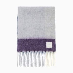 [캘빈클라인 진]남녀공용 패치로고 배색 체크 머플러 4D8070G-0S0