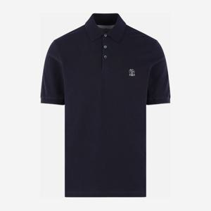 브루넬로쿠치넬리 체스트 로고 코튼 피케 폴로 티셔츠 ME854878