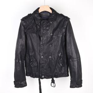 어깨견장 더블가죽자켓 블루 PBPE262