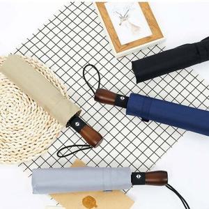 원목 핸들 3단 접이식 자동우산/원터치 고급 튼튼한