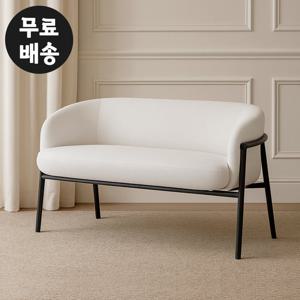 미뇽 패브릭 라운지 2인용 의자 거실 소파 화이트