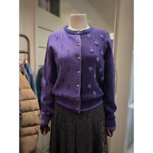 [비꼴리끄] 반반 배색 라운드넥 가디건 B254KC2010