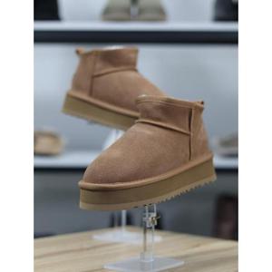 바이로쏘 세이브존06 소가죽 퍼 안감 숏기장 플랫폼 4.5cm 앵클부츠 (BY)25W128J78BD2