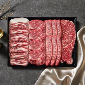 [오늘신선] 한우 투뿔 1++등급 명절 선물 한우선물세트 1kg 예담 설(차돌박이250+안심250+채끝250+부채살250)