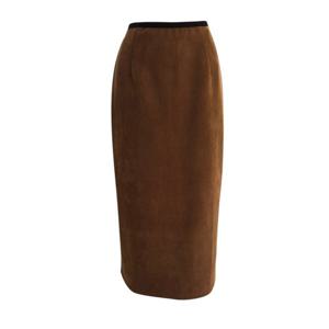 [에이비에프지]백밴딩 스웨이드 H라인 스커트 ADA1HS36A