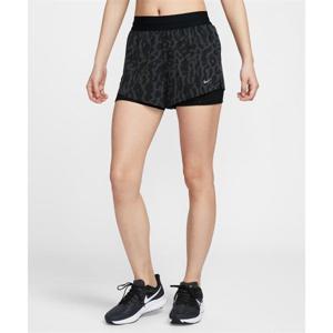 나이키 스위프트 드라이 핏 미드라이즈 투인원 프린트 러닝 쇼츠 W - 블랙 IB5849-010 247156