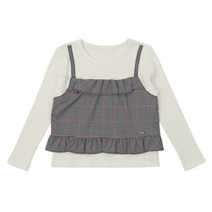 [티파니(정상)]IV 글렌체크 배색 티(T41KAT040)