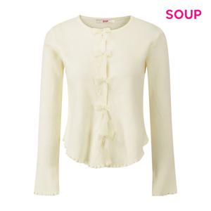 [숲]프론트 리본 포인트 가디건 S61LK17