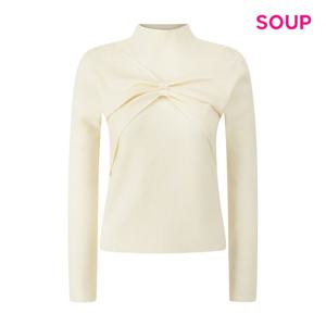 [숲]프론트 셔링 하이넥 니트 S61LK16