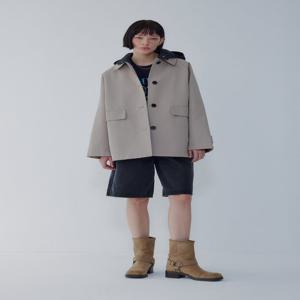 [보브]패딩 후드 본딩 하프 자켓7156110003