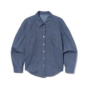 [유씨엘에이][UBALS54] 여성 스트라이프 오버핏 데님셔츠