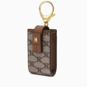 [헤지스ACC] 브라운 시그니처 패턴 가죽 스마트키 키홀더 HIHO6E880W2