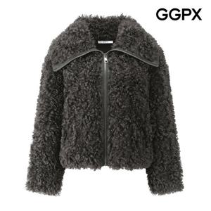 GGPX  푸들 퍼 빅 카라 레더 배색 자켓 GQ1JK011F