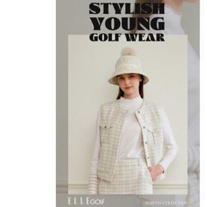 [엘르골프]여성 트위드 소재 안감 베스트 6J61402블랙,아이보리0