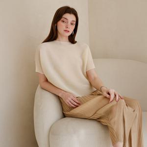 [요이츠] 가로 와플주름 돌먼 플리츠 블라우스_YJ05WNPBL33