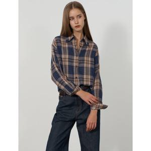 [나인식스뉴욕]글렌 체크 카라넥 오버핏 셔츠 (NP3BA039L0)