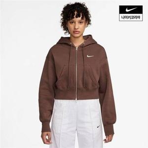나이키 스포츠웨어 플리스 여성 루즈 풀집 크롭 후디 HV2427-265 320287