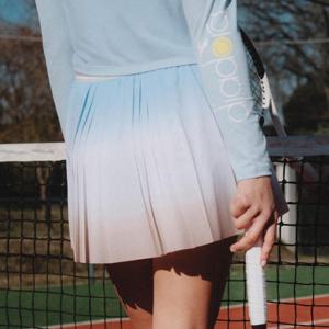 디아도라반바지 AQS D5122TSK28BLP 에르미나 그라데이션 플리츠 스커트 PTN BLUE