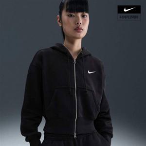 나이키 스포츠웨어 플리스 여성 루즈 풀집 크롭 후디 HV2427-010 320028