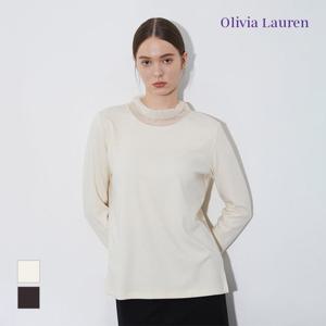 [올리비아로렌]넥 오간자 티셔츠__VOBAL4S1111