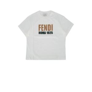 펜디 키즈 키즈 화이트 Jersey 반팔 티셔츠 JUI2047AJ F1PCP