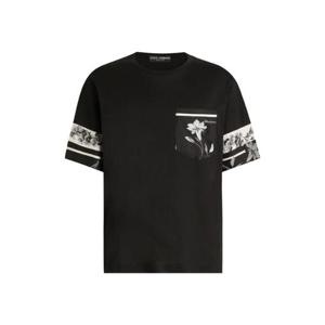 돌체앤가바나 플로럴 소매 티셔츠 G8SB2TG7PZJ