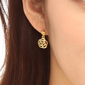 [커플레인] 여성 24K 순금 꽃귀걸이 3.75g