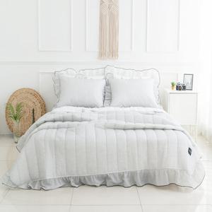 에어밤부 프릴 스노우 리플 K킹 여름누비이불패드 풀세트 그레이