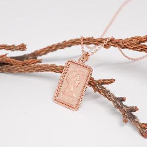 14k 엘리쟈베스 사각 코인 목걸이 대 OPDLN5170-1