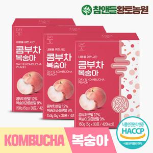 참앤들황토농원 데이앤 콤부차 복숭아 30포 3박스