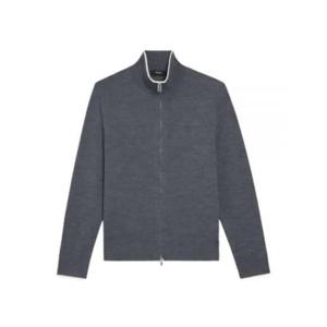 띠어리 집업 니트 N07817070NF PESTLE MELANGE WHITE DOM