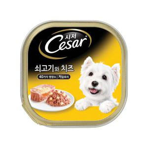시저 쇠고기와 치즈 캔 100g 강아지 사료