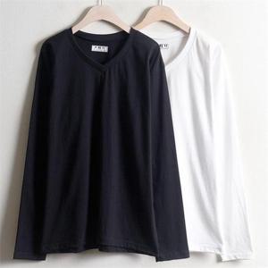 리얼 빅사이즈 30수 브이넥 긴팔 티셔츠 WWw035 기본