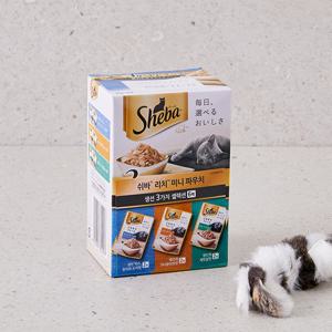 쉬바 미니 파우치 리치 생선 3가지 셀렉션 35g 6개입 고양이 사료