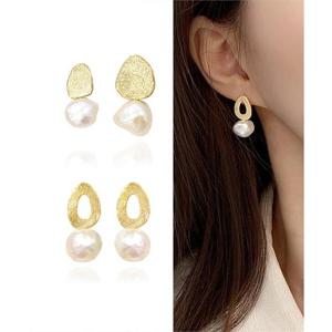 [토끼귀상점] 단아한 담수진주 텍스쳐 귀걸이 2종