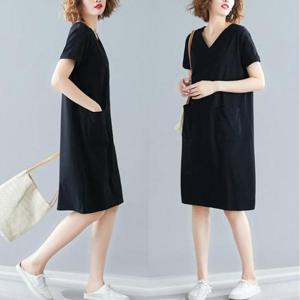 [드림HS몰] 여성 H라인 슬림핏 무릎기장  캐주얼 원피스
