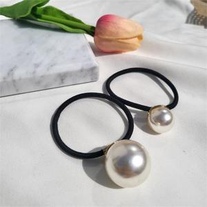 국내제작 왕진주 심플 방울 머리끈