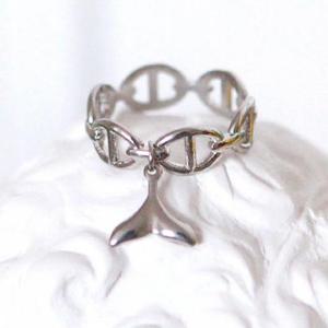 써지컬스틸 돌고래꼬리 팬던트 남녀공용 반지