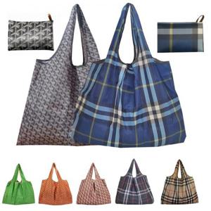 뷰레이터닷컴 패턴 대형 휴대용 장바구니 포켓