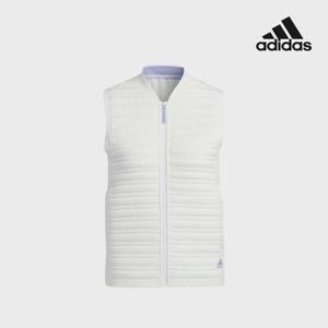 아디다스골프 여성 자카드 보온ZIP 스웨터 베스트 화이트 GT3372