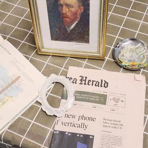 브라운 체크 방수 테이블보 L