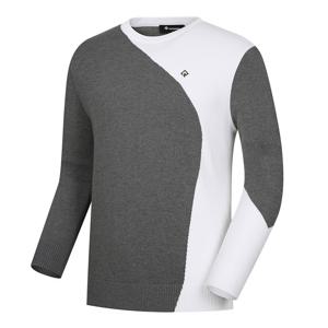 [레노마골프]남성 컬러블럭형 물결 라운드넥 니트 RMSRL1205-193