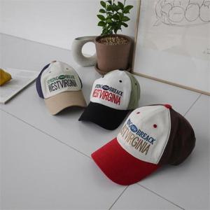 웨스트 버지니아 배색 볼캡 모자 hat
