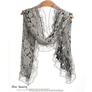 [더로라]겨울 레이스 스카프 - 겨울장미 S242