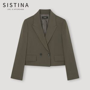 [SISTINA] 인기 울 더블 크롭 셋업 재킷_AWSJKN31010_CB