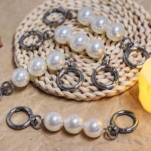 진주 포인트 연장 스트랩 14cm 실버