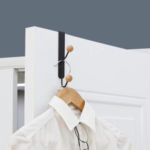 공간활용 모자 옷걸이 무타공 2단우드볼 도어후크행거