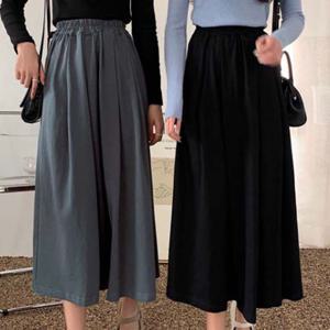 여성 밴딩 롱스커트 고무줄 치마 캐주얼 패션 스커트