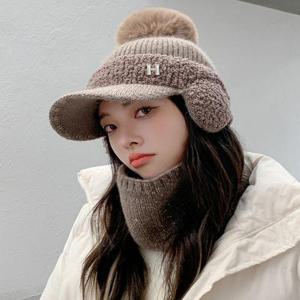 왕방울모자 니트 귀마개 캡 귀도리 방울모자